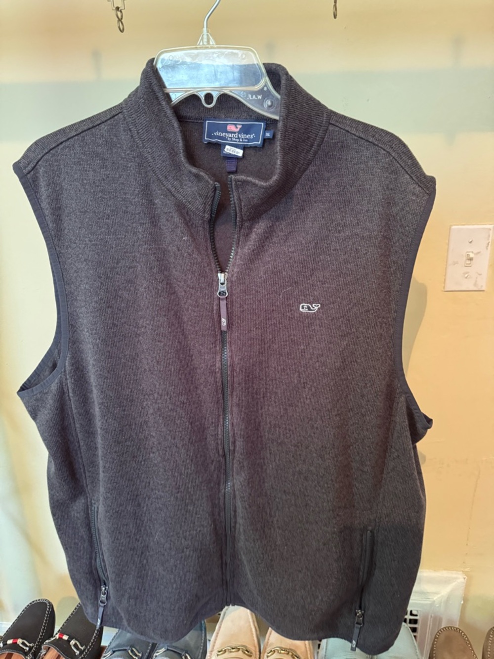 Vineyard Vines Dark Charcoal Full-Zip Knit Vest